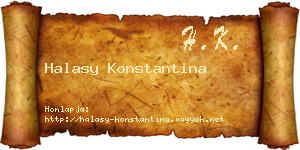 Halasy Konstantina névjegykártya